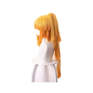 Anime Demon Slayer: Kimetsu no Yaiba Zenitsu Agatsuma Female Cosplay Wig Blonde Long Ponytail Wigs