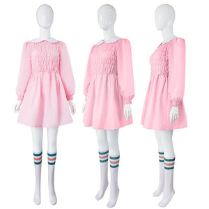 Stranger Things Season Eleven 11 Dress Cosplay Costumes