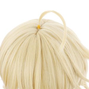 Game Genshin Impact Traveler Aether Blonde Ponytail Cosplay Wigs