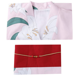 Anime Demon Slayer Kimetsu no Yaiba Nezuko Kamado Pink Kimono Cosplay Costumes