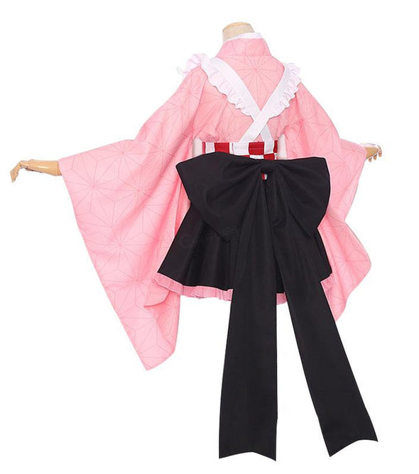 Anime Demon Slayer Kimetsu no Yaiba Nezuko Kamado Kimono Maid Outfit Cosplay Costumes