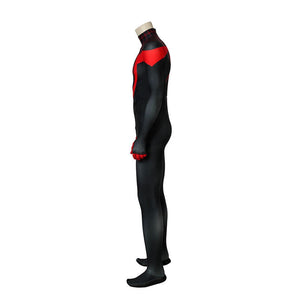 Movie Spider-Man: Into the Spider-Verse Miles Morales Spiderman Elastic Force Jumpsuit Cosplay Costume with Free Headgear