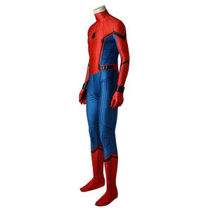 Movie Spider-Man: Homecoming Peter Parker Spiderman Jumpsuit Cosplay Costume with Free Bracers