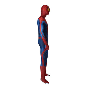 Movie Spider-Man: The Amazing Spider-Man Peter Parker Spiderman Elastic Force Cosplay Costume Jumpsuit with Headgear 