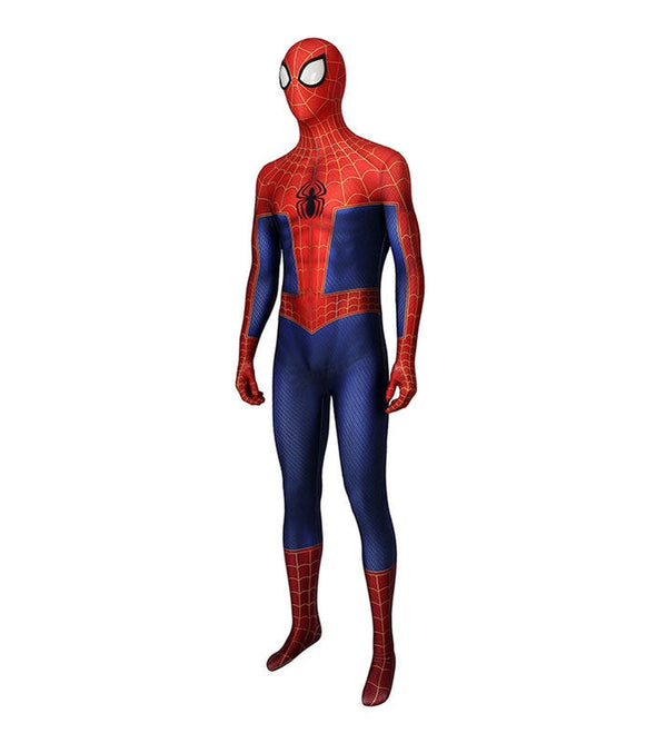 Movie Spider-Man: Into the Spider-Vers Peter Parker Spiderman Jumpsuit Elastic Force Cosplay Costume with Headgear