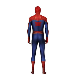 Movie Spider-Man: Into the Spider-Vers Peter Parker Spiderman Jumpsuit Elastic Force Cosplay Costume with Headgear 