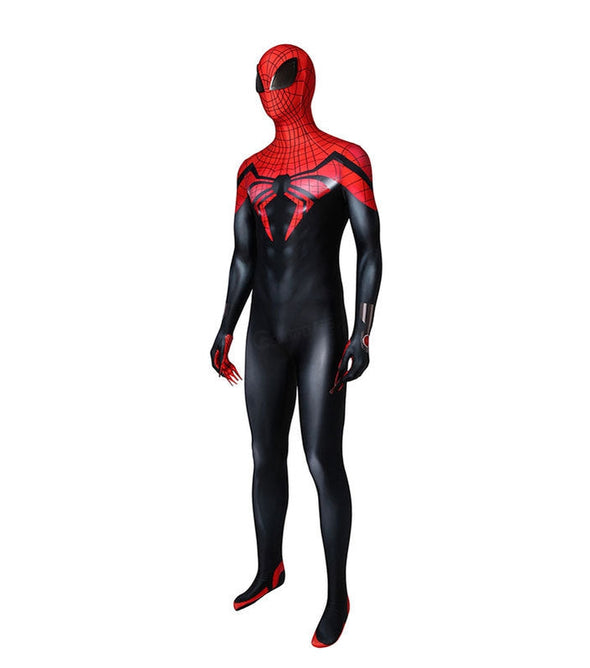 Superior Spider Man Peter Parker Spiderman Elastic Force Cosplay Costume Jumpsuit with Headgear