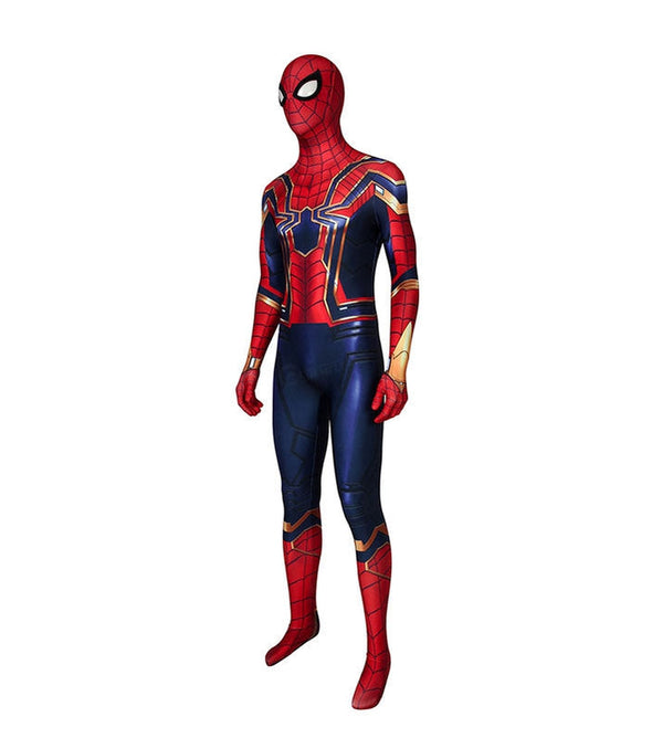 Movie Spider-Man: Far From Home Peter Parker Spiderman Jumpsuit Elastic Force Cosplay Costume with Headgear