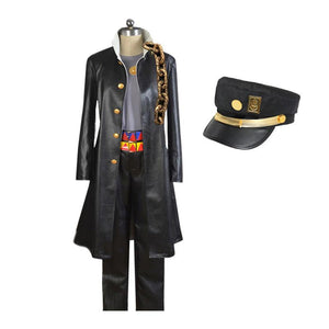 Anime JoJo's Bizarre Adventure Kujo Jotaro Cosplay Costume with Hat