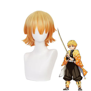 Anime Demon Slayer: Kimetsu no Yaiba Zenitsu Agatsuma Female Cosplay Wig Blonde Long Ponytail Cosplay Wigs 