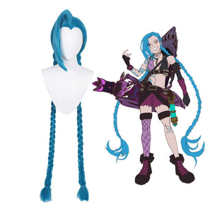 LOL Jinx Long Blue Bunches Cosplay Wigs